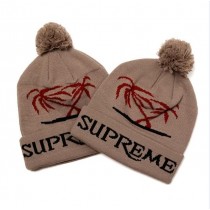 2013 FW Supreme Oasis Beanie with Pom Pom Palm Tree Brown 8979