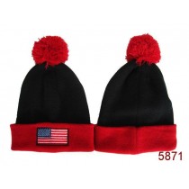American Flag Knit Hats Black Red 002