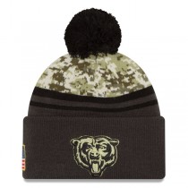 NFL Chicago Bears New Era Camo/Graphite Salute To Service Sideline Pom Knit Hat