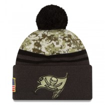 NFL Tampa Bay Buccaneers New Era Camo/Graphite Salute To Service Sideline Pom Knit Hat