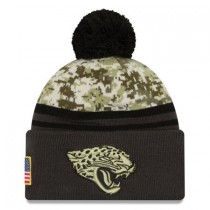 NFL Jacksonville Jaguars New Era Camo/Graphite Salute To Service Sideline Pom Knit Hat