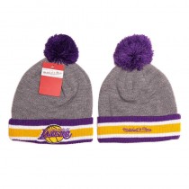 Mitchell and Ness Los Angeles Lakers Knit Beanie Hats 9172