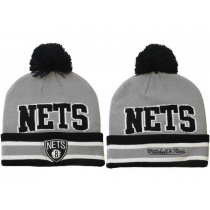 NBA Brooklyn Nets Mitchell And Ness Beanie Knit Hats