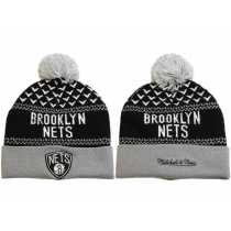 NBA Brooklyn Nets Mitchell And Ness Beanie Knit Hats