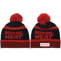 NBA Miami Heat Mitchell And Ness Beanie Knit Hats