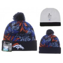 NFL Denver Broncos Beanines Mitchell And Ness Knit Hats Plant Leaf Black Blue