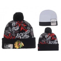 NHL Chicago Blackhawks Knit Beanies Hats New Era Flower