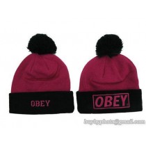 OBEY Beanies Knit Hats Pink (1)