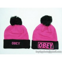 OBEY Beanies Knit Hats Pink/Black (18)