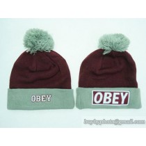 OBEY Beanies Knit Hats Wine Gray (4)