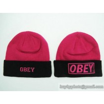OBEY Beanies No Ball Pink Black (25)