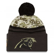 NFL Carolina Panthers New Era Camo/Graphite Salute To Service Sideline Pom Knit Hat