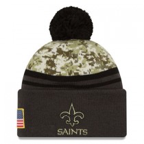 NFL New Orleans Saints New Era Camo/Graphite Salute To Service Sideline Pom Knit Hat