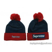 Supreme Beanies Knit Hats Navy/Red 129