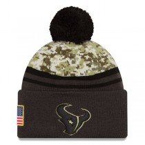 NFL Houston Texans New Era Camo/Graphite Salute To Service Sideline Pom Knit Hat