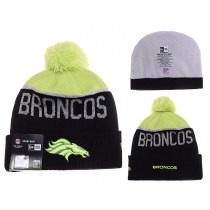 NFL Denver Broncos Beanies Knit Hats Black Neon Green