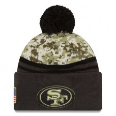 NFL San Francisco 49ers New Era Camo/Graphite Salute To Service Sideline Pom Knit Hat