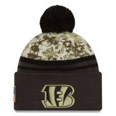 NFL Cincinnati Bengals New Era Camo/Graphite Salute To Service Sideline Pom Knit Hat