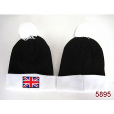 British Flag Beanies Knit Hats White/Black 001