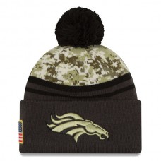 NFL Denver Broncos New Era Camo/Graphite Salute To Service Sideline Pom Knit Hat