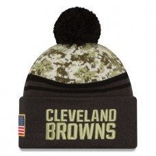 NFL Cleveland Browns New Era Camo/Graphite Salute To Service Sideline Pom Knit Hat