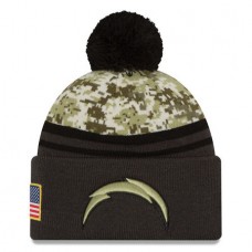 NFL San Diego Chargers New Era Camo/Graphite Salute To Service Sideline Pom Knit Hat