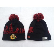Chicago Blackhawks NHL Beanies New Era Knit Hats Black 0459763