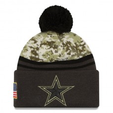 NFL Dallas Cowboys New Era Camo/Graphite Salute To Service Sideline Pom Beanies Knit Hat