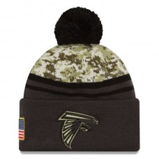 NFL Atlanta Falcons New Era Camo/Graphite Salute To Service Sideline Pom Knit Hat