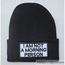 I AM NOT A MORNING PERSON Beanies Black