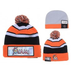 MLB Miami Marlins Knit Ball Cap Beanies Hat Winter Cap New Era Orange Gray