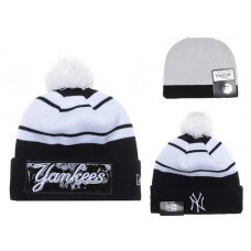 MLB New York Yankee Knit Ball Cap Beanies Hat Winter Cap New Era White/Black