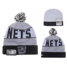 NBA Brookln Nets Beanies Mitchell And Ness Knit Hats Gray