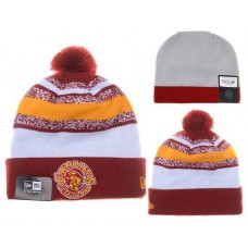 NBA Cleveland Caliers Beanies Mitchell And Ness Knit Hats White Red Stripes