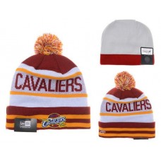 NBA Cleveland Caliers Beanies Mitchell And Ness Knit Hats White Stripes