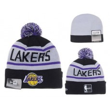 NBA LA LAKE BEANIES Fashion Knitted Cap Winter Hats Black 218