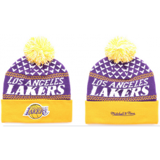 NBA LA Lakers Beanies Knit Hats Yellow