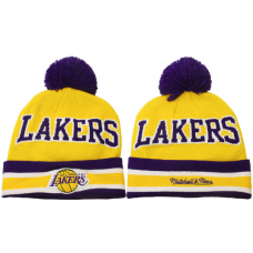 NBA Los Angeles Lakers Mitchell And Ness Beanie Knit Hats