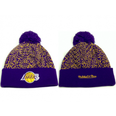 NBA Los Angeles Lakers Mitchell And Ness Beanie Knit Hats