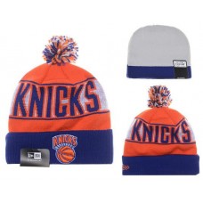 NBA New York Knicks Beanies Mitchell And Ness Knit Hats Blue Orange