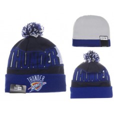NBA Okc Thunder Beanies Mitchell And Ness Knit Hats Deep Blue