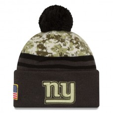 NFL New York Giants New Era Camo/Graphite Salute To Service Sideline Pom Beanies Knit Hat