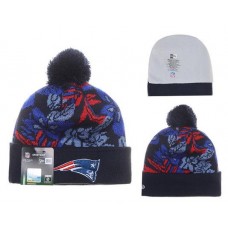 NFL New England Patriots Beanies Mitchell And Ness Knit Hats Plant Leaf Black Blue