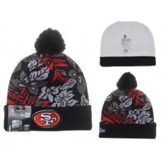 NFL San Francisco 49Ers Beanies Mitchell And Ness Knit Hats Plant Leaf Gray Black Red