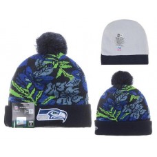 NFL Seattle Seahawks Beanies Mitchell And Ness Knit Hats Plant Leaf Green Blue Black