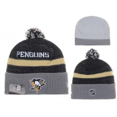 NHL Pittsburgh Penguins Beanies Mitchell And Ness Knit Hats Gray Black