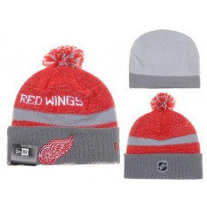 NHL Red Wings Beanies Mitchell And Ness Knit Hats Grey Red