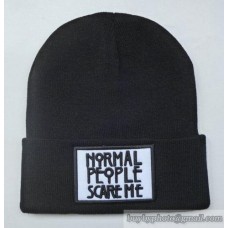 NORMAL PEOPLE SCARE ME Beanies Black