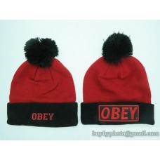 OBEY Beanies Knit Hats Red/Black (9)