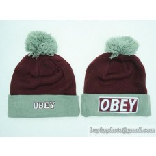 OBEY Beanies Knit Hats Wine Gray (4)